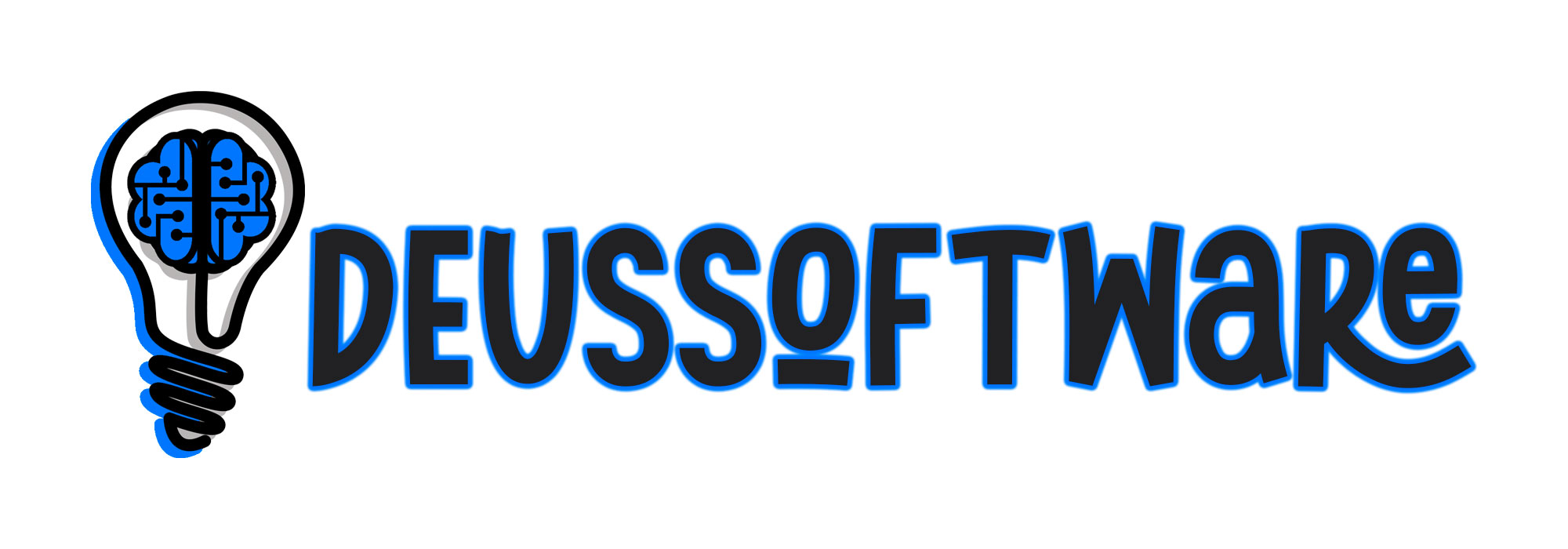 Logotipo oficial de DeusSoftware en versión negra